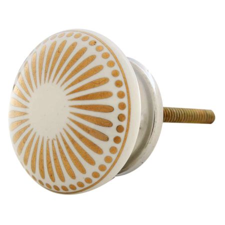 Golden Wheel Flat  Ceramic Dresser Knobs